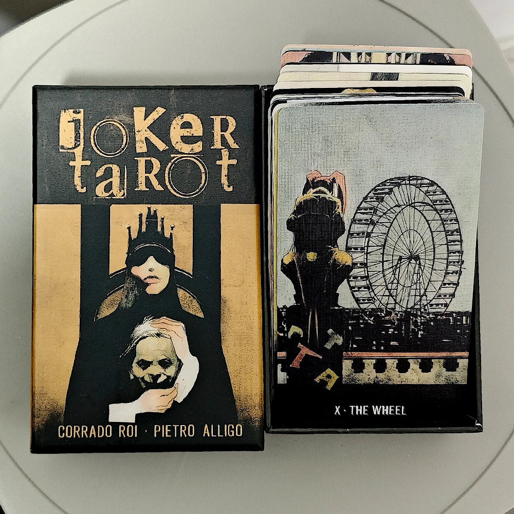 Joker Tarot Deck In Rigid Box 12*7cm 78 Pcs Dark Gothic Tarot Cards Printed on 350GSM Double-embossed Cardstock