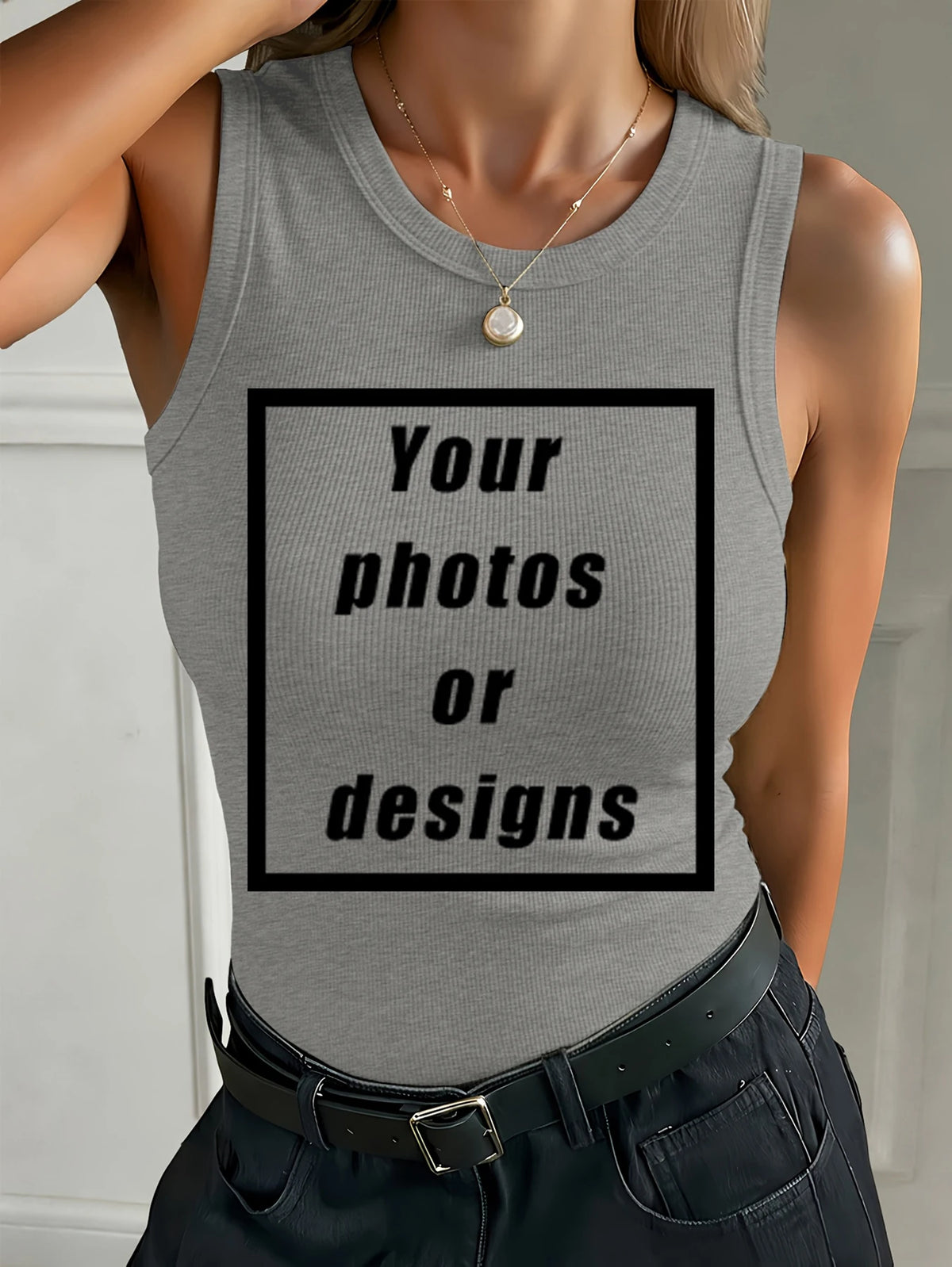 Custom Graphic Logo Slim Women's Tank Top Summer Crewneck Thread high elasticity Clothing Trendy Sports Vest Fashion Vests