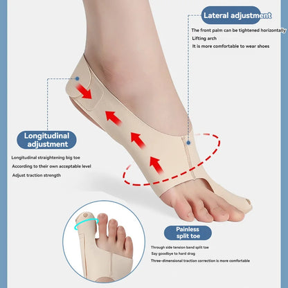 GOBYGO 1Pcs Hallux Valgus Corrector Toe Separation Corrector Lightweight And Adjustable Wearable Shoes Ankle Support Men Women