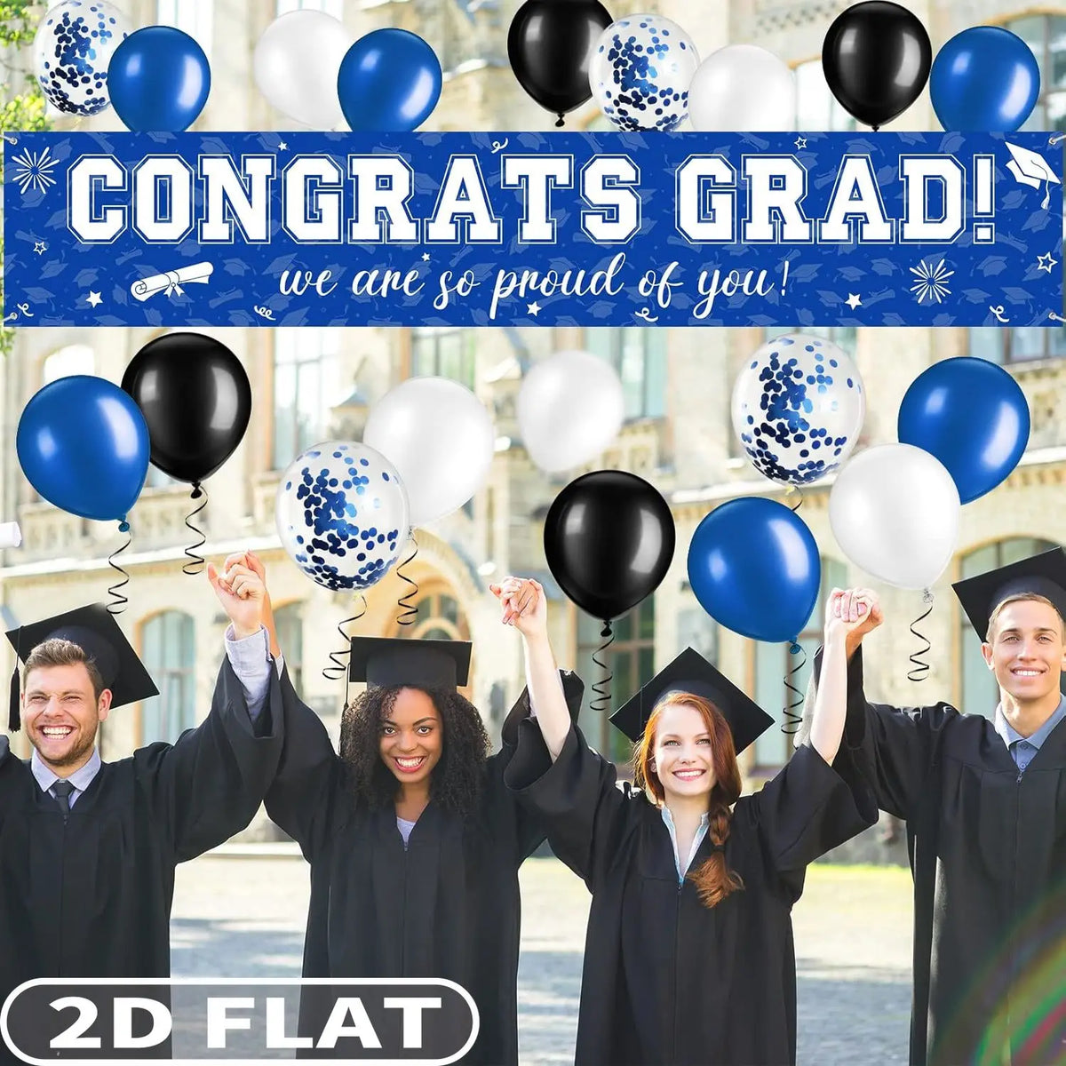 2D Flat 1pc Custom Party Banner for 4 Seasons Decorations- Single Sided Printing, Ideal for Festive, Graduations, Events Decor
