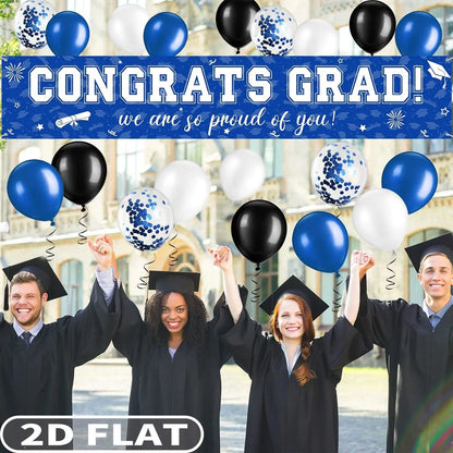 2D Flat 1pc Custom Party Banner for 4 Seasons Decorations- Single Sided Printing, Ideal for Festive, Graduations, Events Decor