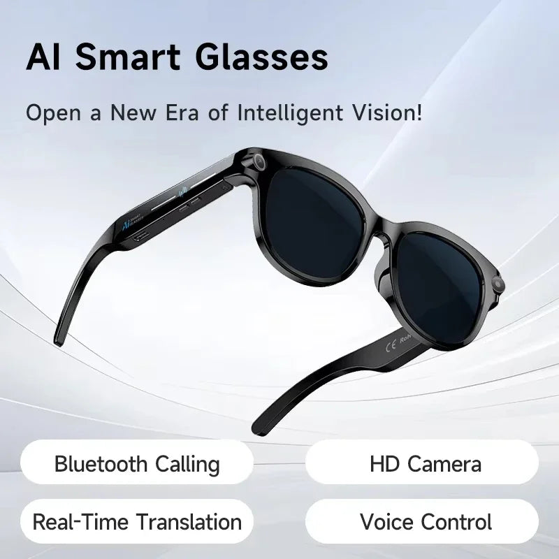 Lenovo AI Smart Sunglasses 8K HD 1600W Dual Camera Real Time Translation Bluetooth Calling Audio Video Music Playback Glasses
