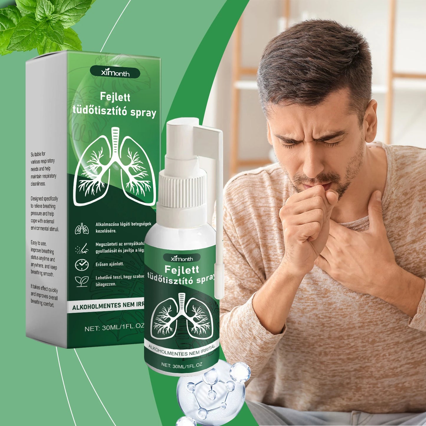 New Herbal Lung Cleanse Mist – Powerful Lung Support, Cleanse & Breathe – Herbal Mist Health Care Herbal Lung Cleanse Spray 30ml