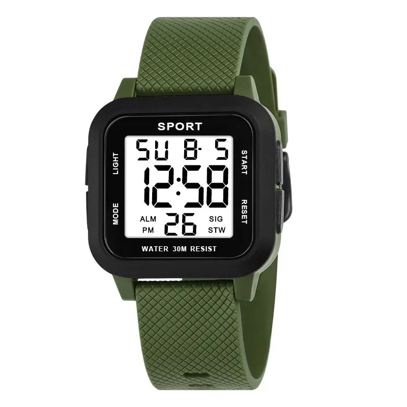 YIKAZE Sports Watch for Men Luminous Waterproof Men's Sport Watches Outdoor Military Clock Student LED Electronic Wristwatch