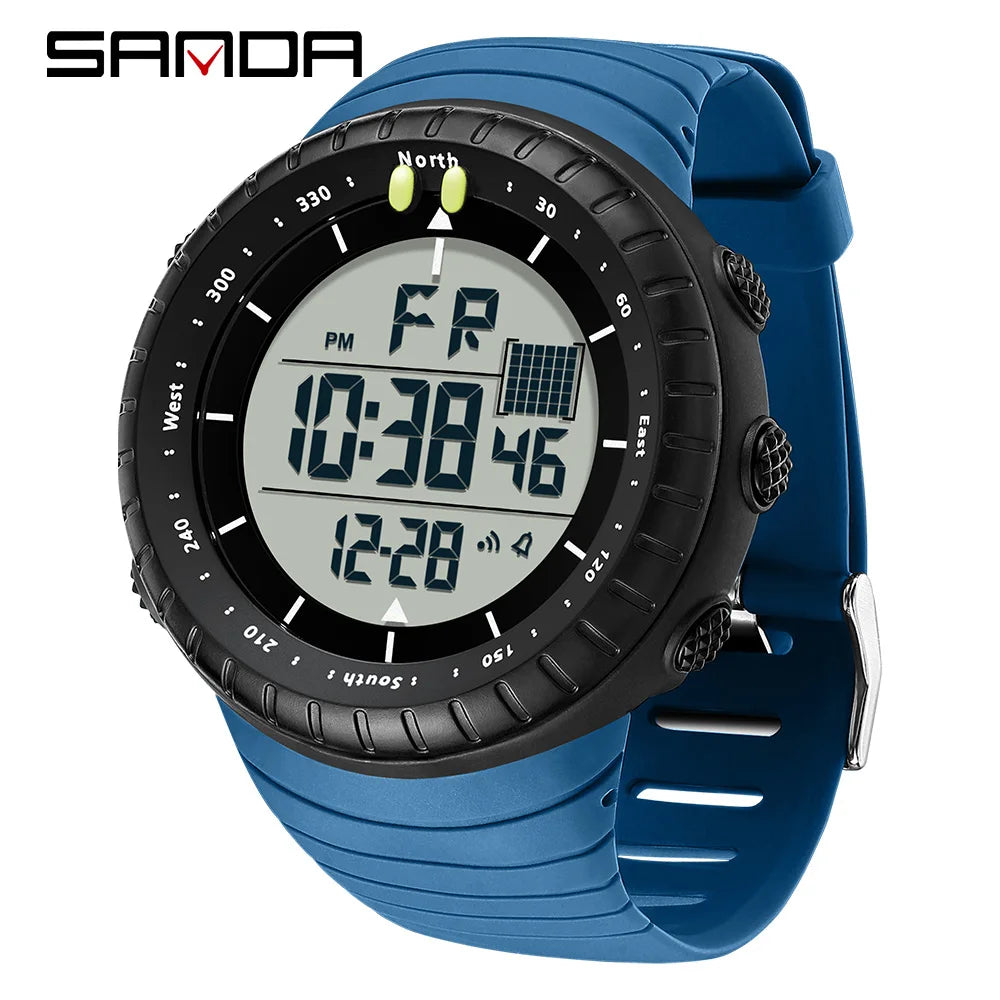 SANDA New 6256 Men's Electronic Watch Large Dial Outdoor Waterproof Sports Watch Night Light Alarm Clock Multi functional Watch