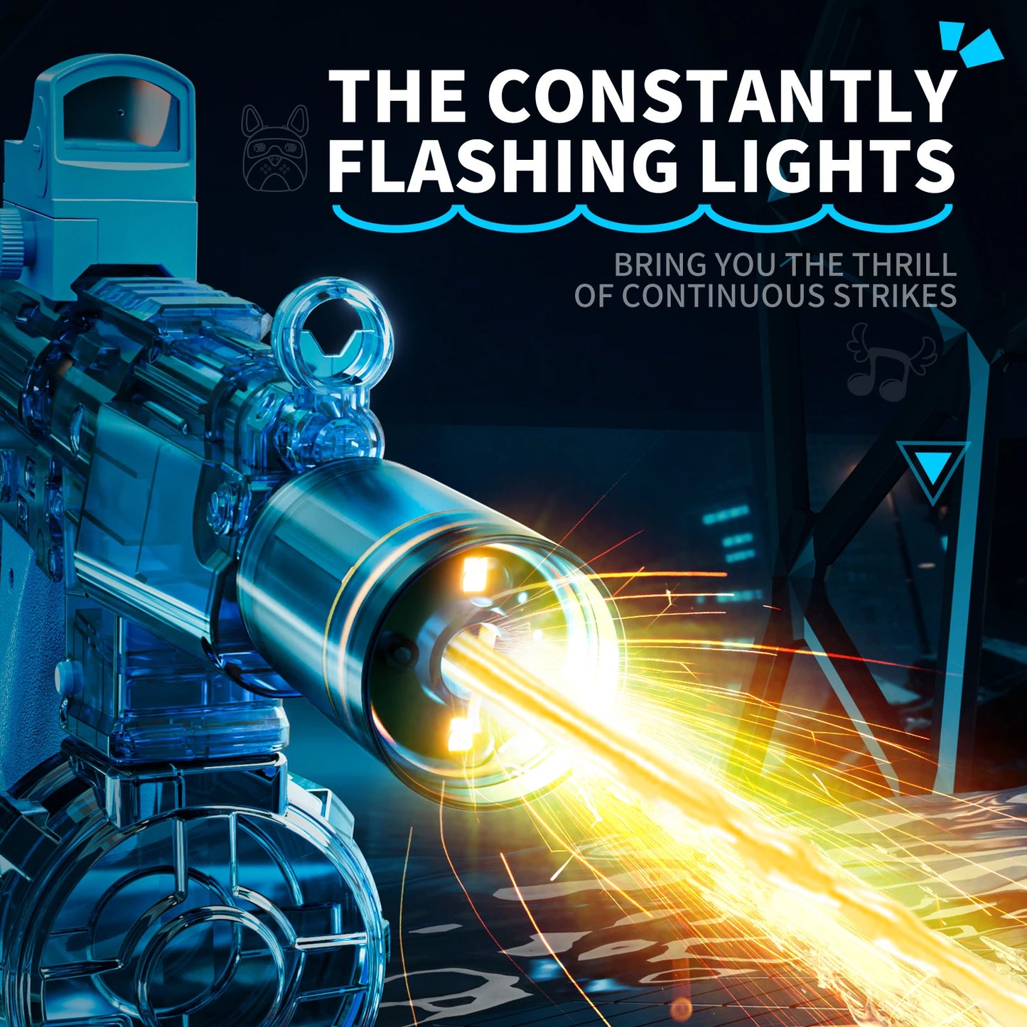 Simulated Firing and Recoil Electric Water Gun Toys Children Automatic Sensor Lights Water Pistol Summer Outdoor Beach Kids Toy