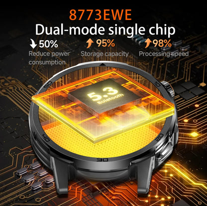 LIGE Nowy Wojskowy Zewnętrzny Inteligentny Zegarek 1,85" AMOLED Bateria 1000mAh 5ATM Wodoodporny Rozmowy Głosowe Sportowa Męska Opaska Fitness