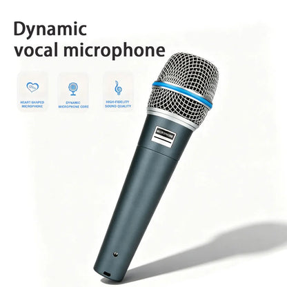 BA Dynamic Heart-Shaped Microphone 57A, Metal Construction, Suitable for Stage Singing, Compatible with Shure Karaoke BBOX