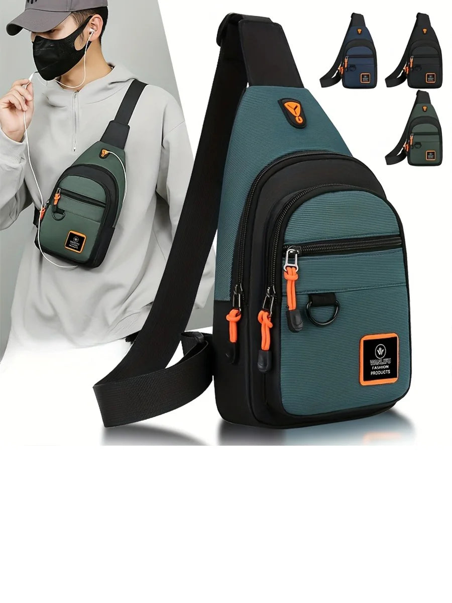 Men's leisure outdoor hiking bike shoulder bag, waterproof sports crossbody bag, travel backpack, men's chest bag, shoulder bag