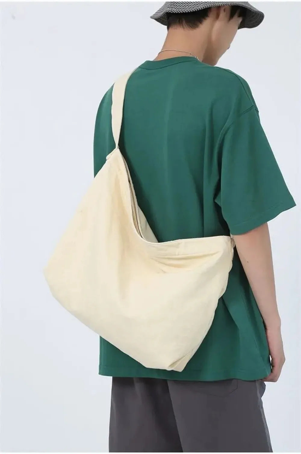 Retro Canvas Shoulder Bag Large Capacity Multi-purpose Messenger Bag Travel Tote Bag Woman Men