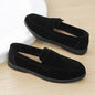 Suede Leather Mens Loafers Lightweight Man Casual Shoes Italian Brand Moccasins Comfortable Slip on Black Walking Driving Shoes