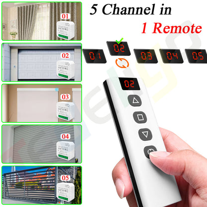Tedeligo Tuya WiFi RF Smart Curtain Switch,110V 220V Roller Shutter Blinds Control Module with Wireless Remote,work with Alexa