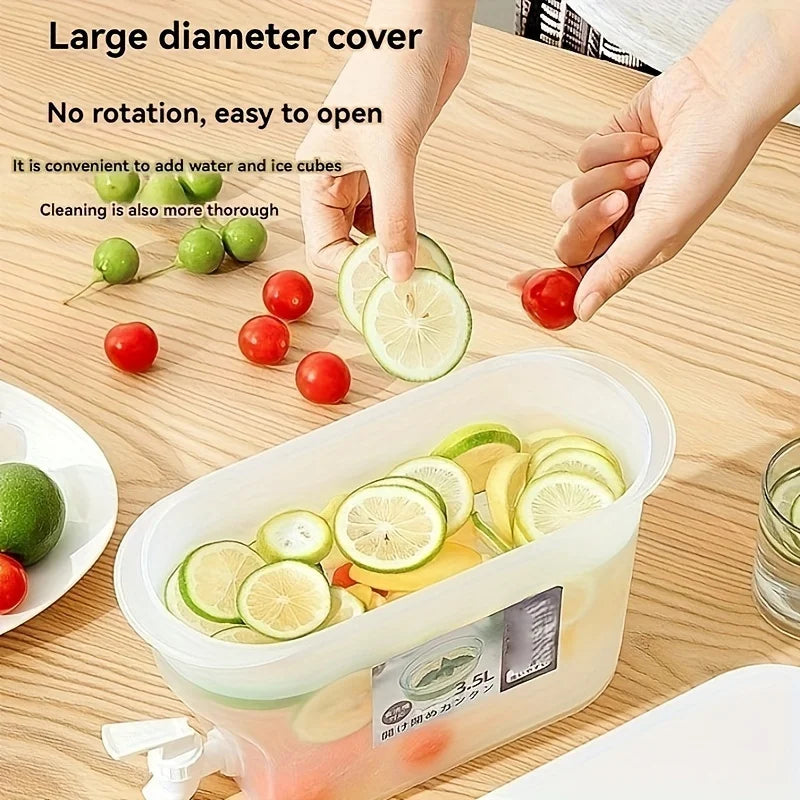 3.5L Large Capacity Cold Water Pitcher Cold Kettle with Faucet In Refrigerator Iced Beverage Dispenser Cold Water Bottle