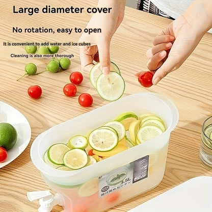 3.5L Large Capacity Cold Water Pitcher Cold Kettle with Faucet In Refrigerator Iced Beverage Dispenser Cold Water Bottle