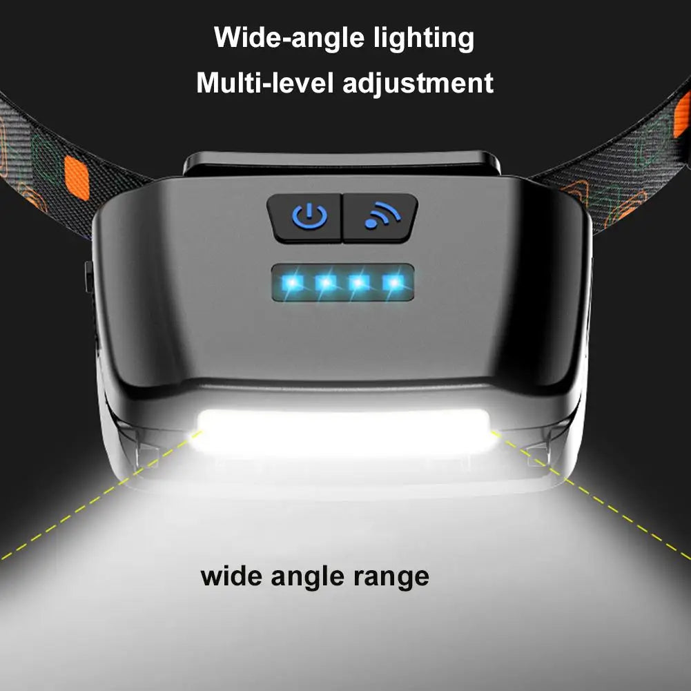 Motion Sensor LED Hat Clip Light, Rechargeable Waterproof Headlamp with Red Light for Night Fishing & Camping
