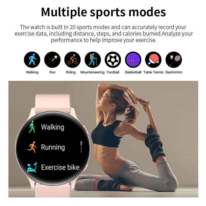 LIGE Nowy Smartwatch z Pomiarem Temperatury Ciała Damski Męski Ekran HD 360 Odbieranie Połączeń Wybieranie Połączeń Smartwatch Męskie Zegarki dla Kobiet Bransoletka