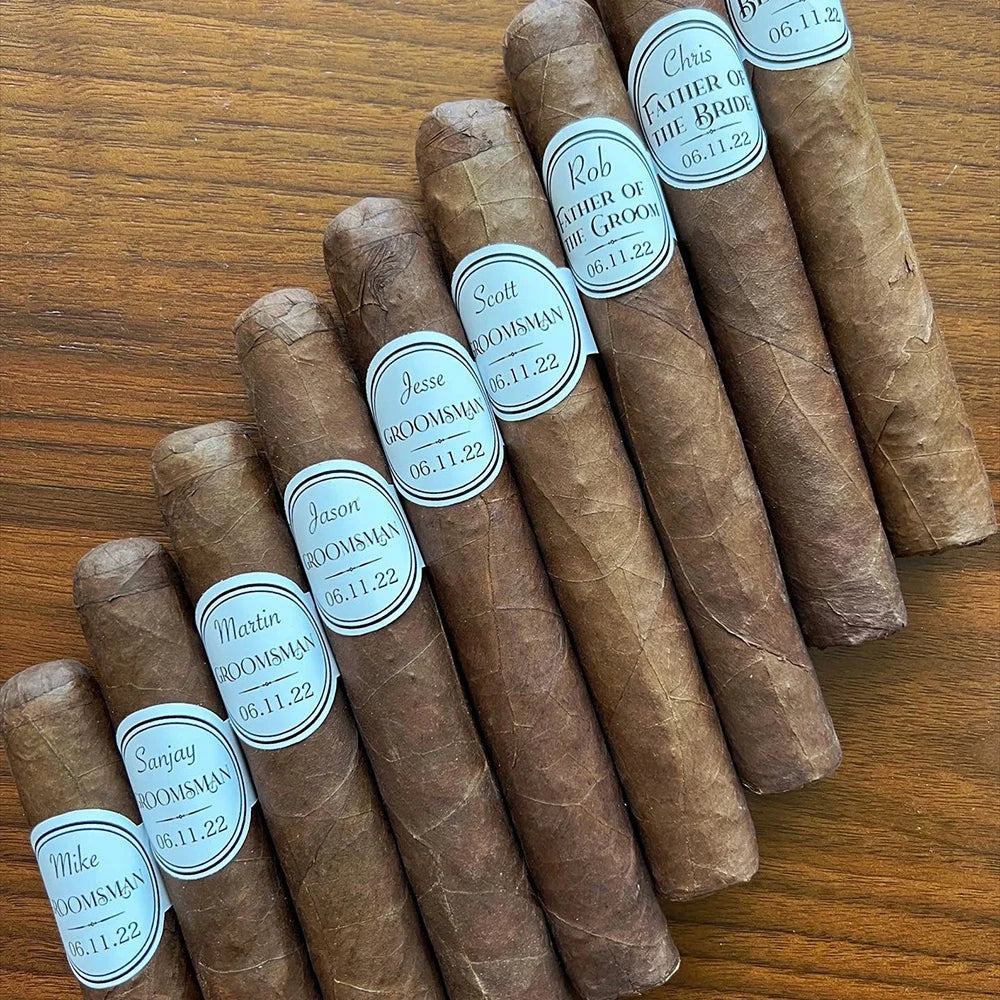 Personalized Custom Wedding Cigar Bands Sticker Wraps Cigar Labels Groomsmen Gift Father's Day Gift for Dads Wedding Favors