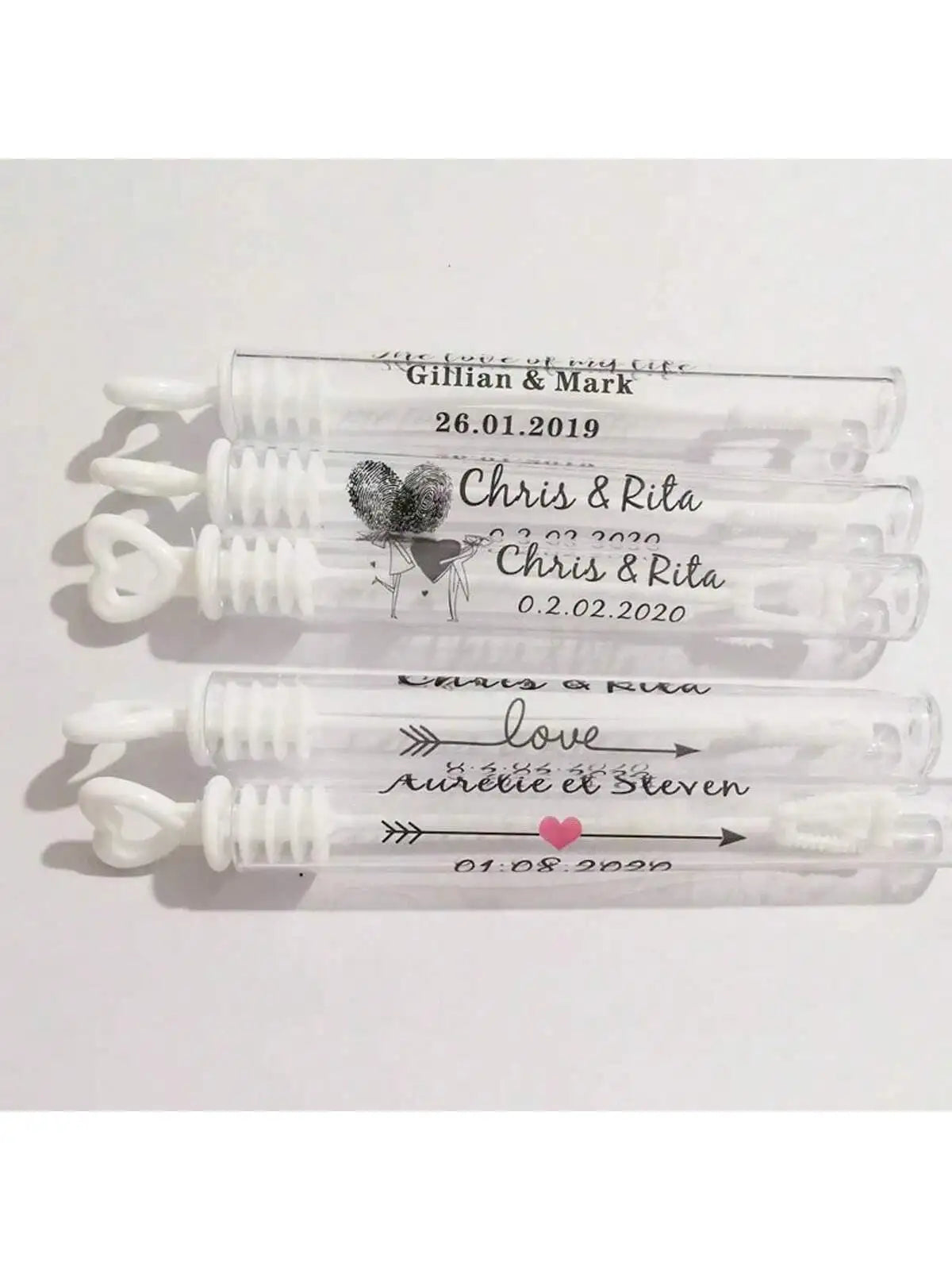 100 Wedding Bubble Tags Bubble Stick Transparent Tags, Wedding Stickers, Transparent Tags, Custom Names and Dates
