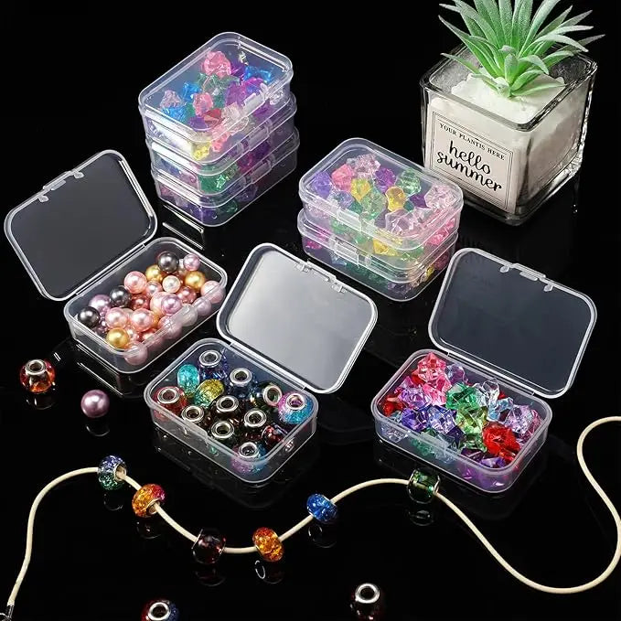 50 Transparent Storage Boxes for Arts and Crafts Parts Small Accessories Dustproof Durable Strong Jewelry Storage Case Container