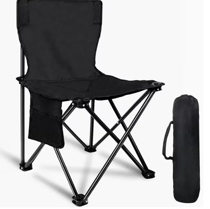 Folding Camping Chair with Armrests, Portable Outdoor Lawn Chair with Detachable Headrest Lightweight Fishing Chair for Picnic