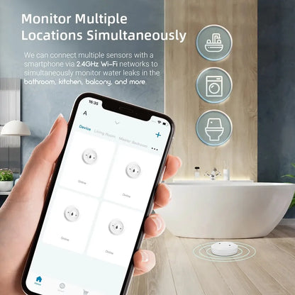 Support Tuya ZigBee Smart Water Leak Sensor Leakage Detector Flood Alarm Smart Auto Module App Monitor SmartLife Alexa Google