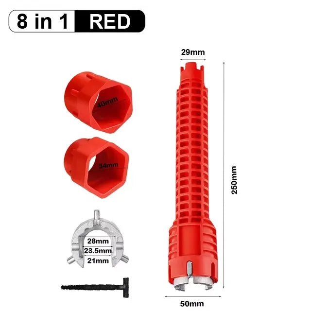 New 8 In 1 Multi Purpose Faucet and Sink Installer Wrench Anti-Slip Handle Double Head Wrench Tool Extra-long design Wrench Tool