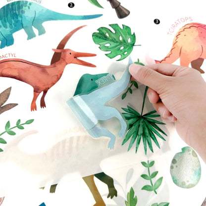 Cartoon Animal Cute Dinosaur Wall Stickers Removable for Kids Room Decoration Background Living Room Baby Nursery Wall Decals