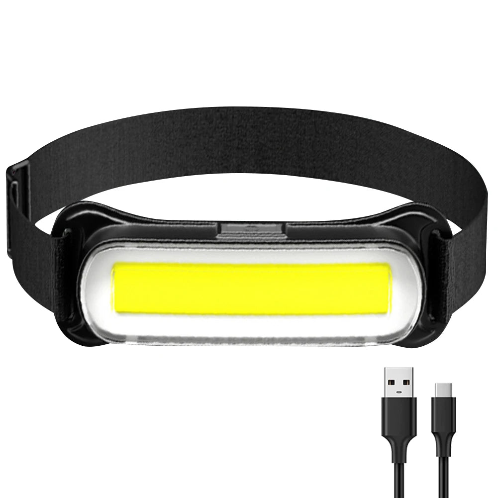 USB Rechargeable LED Headlamp Waterproof Head Lamp Adjustable Headband Head Light for Outdoor Camping Running Cycling Fishing