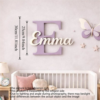 1pc Wooden Double-layer Letter Door Sign, Customized Name/letter,Personalized Children's Room Decoration,Baby Name Sign