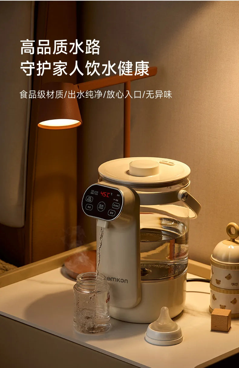 Instant Hot Water Dispenser with 12 Temperature Settings Touch Control Borosilicate Glass Tank Child Lock for Tea Coffee Use