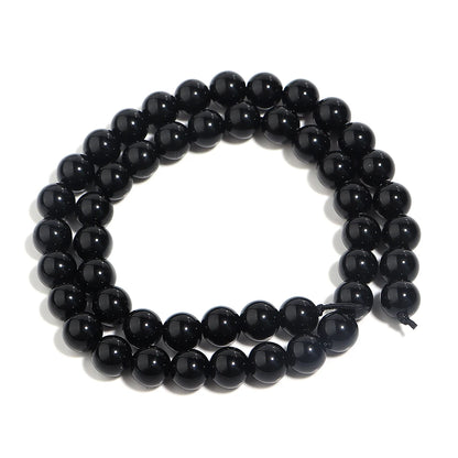 1 Strand Natural Stone Black Onyx Agate Round Loose Beads 2-20MM Pick Size For Crafts Making DIY Sewing clothing Accessories