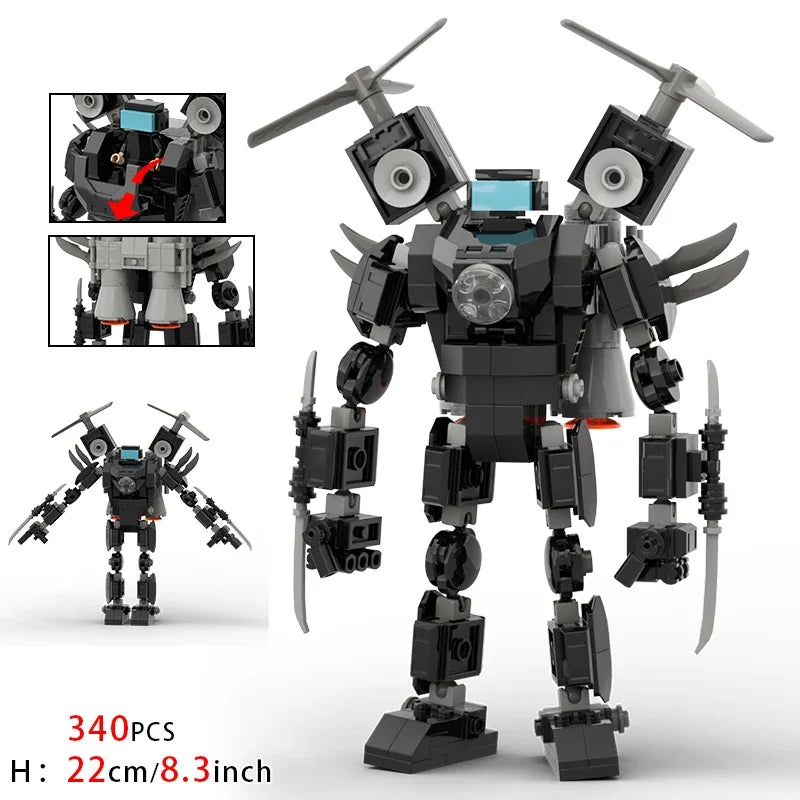 Moc Skibidi Toilet Figures Model Blocks Titan Cameraman Speakerman Construction Toys Party Halloween Decoration Boys Gifts