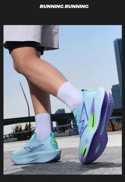 Men's Carbon Plate Breathable Mesh Running Shoes, Women's Marathon Shock-Absorbing and Anti Slip Chunta Sports Shoes