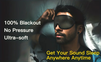 3D Sleep Mask With Noise Ear plug, Unisex Blackout, Protects Eyelashes, Adjustable Strap, Travel Plane Work Eye Mask