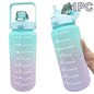Water Bottle 2 Liter Stay Hydrated Motivated Leakproof Plastic Sport Bottle Reminder Times Sports Outdoor Fitness Office Indoor
