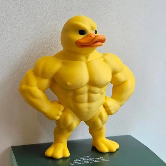 Muscle Duck Statue -3D Desktop Decor Cute Bookshelf Whimsical Figurine Multifunctional Indoor/Outdoor Decoration, Home Accessory