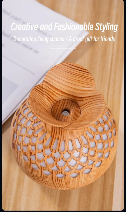 Wood Grain Humidifier 300ml USB Aroma Diffuser Atomizer USB Household Humidifier Hydrating Instrument Desktop Humidifier