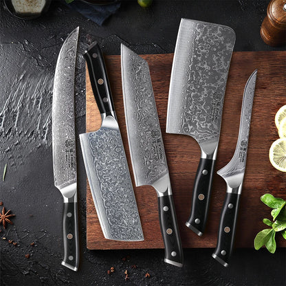 F.YOUNG Professional Kitchen Knives Damascus Steel Japanese Chef Knife Slicer Sashimi Utility Fruit Cooking Kitchenware Utensils