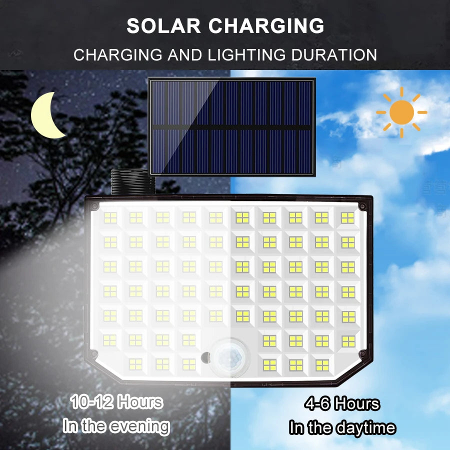 Solar Lights Outdoor 366/400/318 LED Motion Sensor Security Lights IP65 Waterproof Solar Powered Flood Lights for Garden Yard