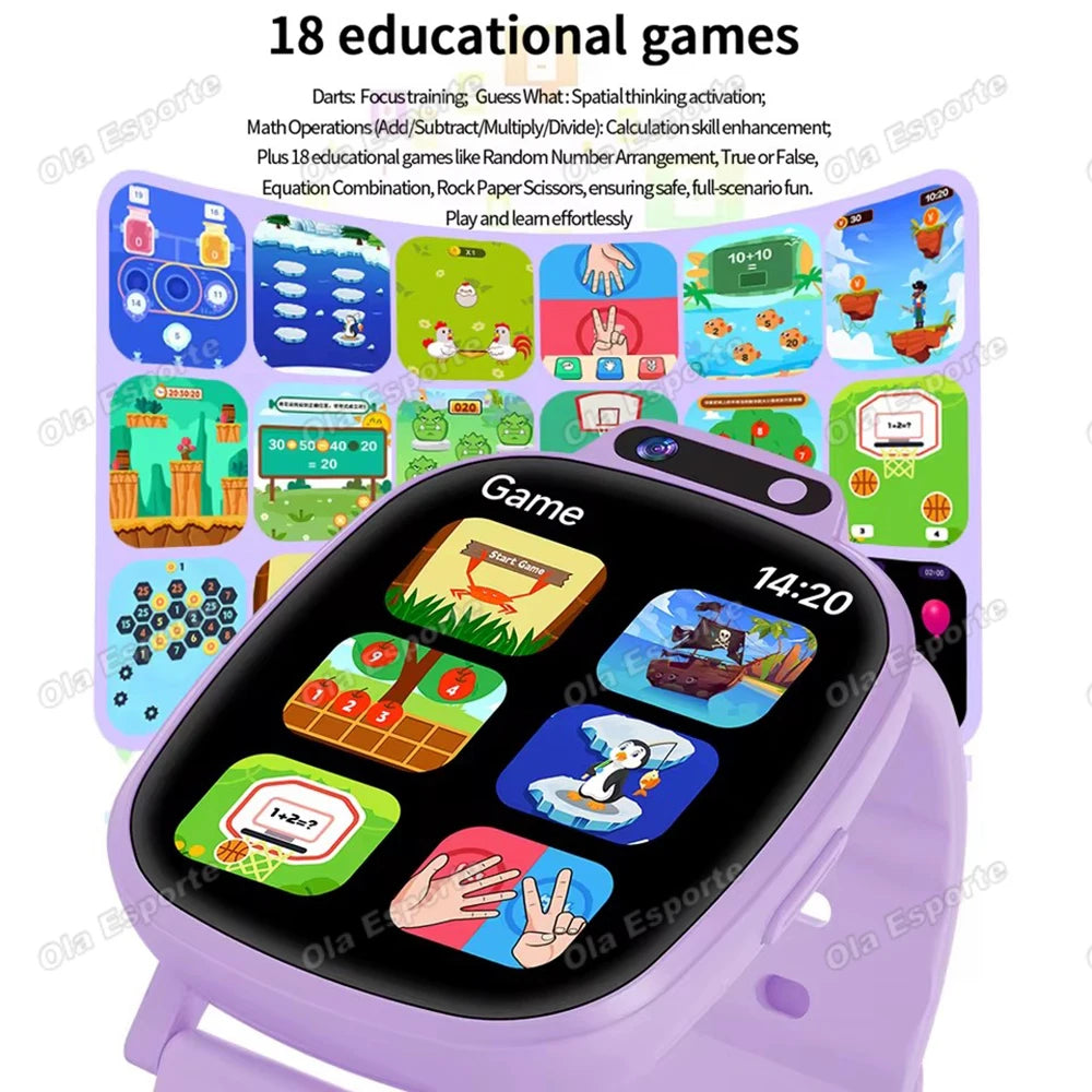 Children's Smart Watch 2026 Camera LED Flashlight Fun Games Stopwatch Calculator Alarm Reminders Boys and Girls Smartwatch HW12