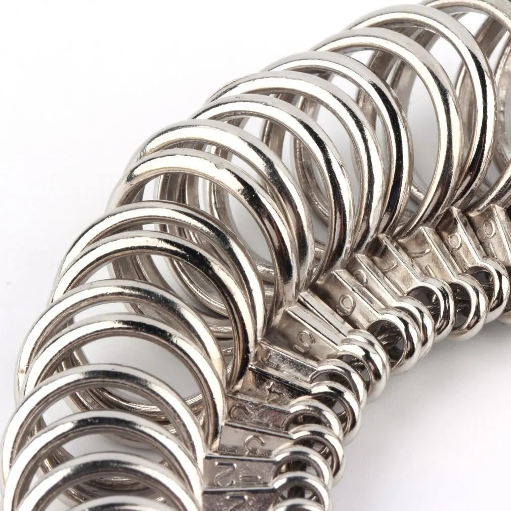 4 Scale Ring Sizer Gauge US/EU/HK/JP Aluminum Alloy Finger Measuring Tool for Jewelry Making Men and Women