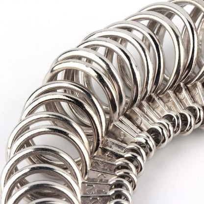 4 Scale Ring Sizer Gauge US/EU/HK/JP Aluminum Alloy Finger Measuring Tool for Jewelry Making Men and Women