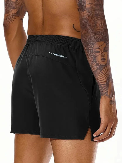 Men 2025 New  Summer Beach New Models Solid Color Fashion Leisure Comfortable Elastic Waist Double Pockets Cool Sports Shorts