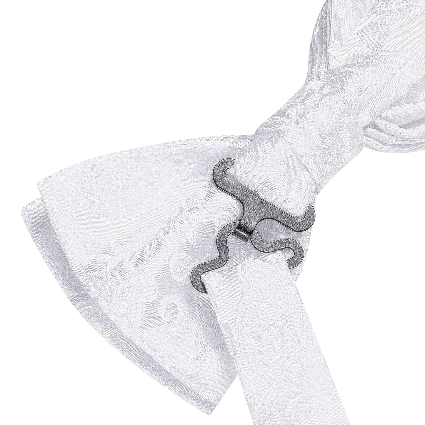 Hi-Tie Mens Bow Tie Hanky Cufflinks Set White Black Gray Silver Pre-tied Butterfly Knot Bowtie for Male Wedding silk Business