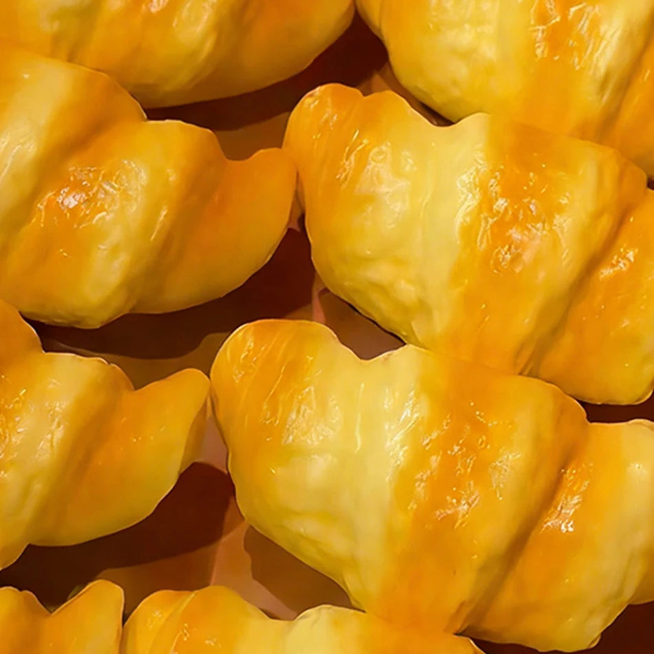 Croissant Squishy Toy Squeeze Toy Slow Rebound Stress Relief Soft Squeeze Anti-Anxiety Toy For Students Office Workers