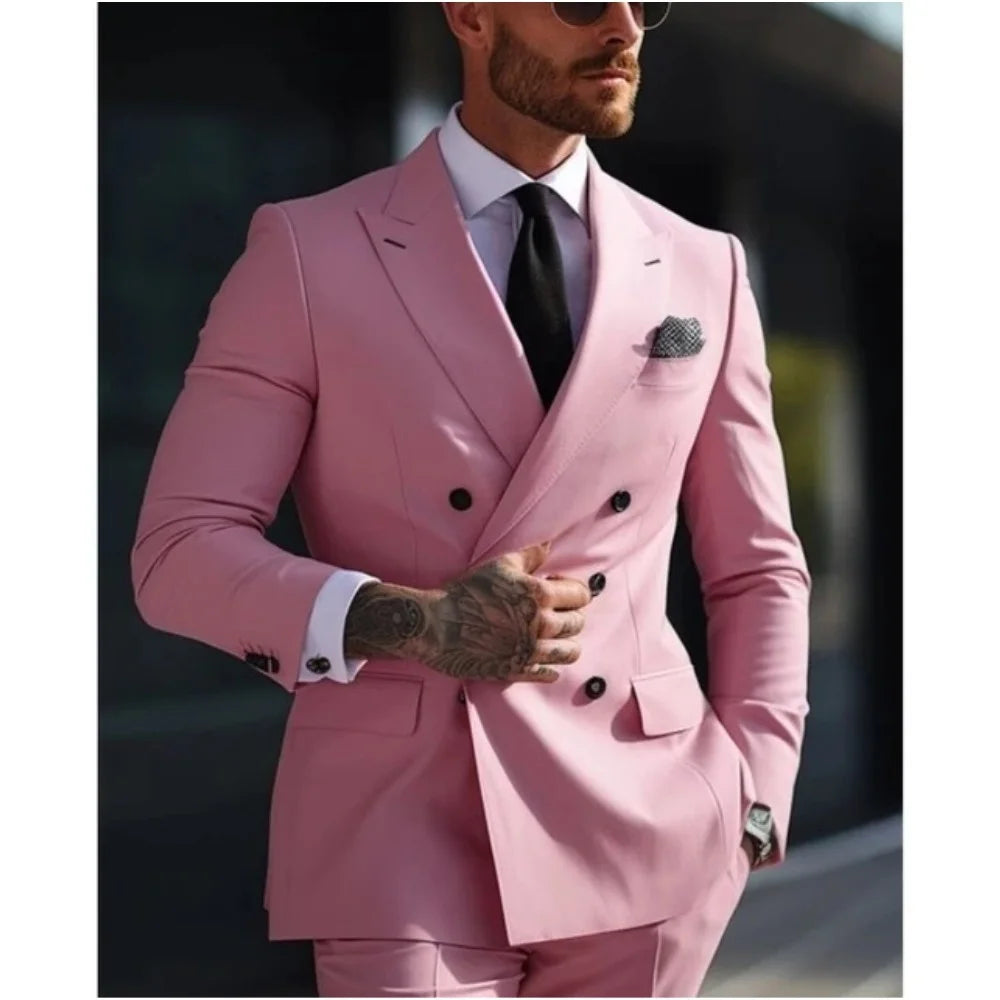 Men's Wedding Tuxedo Suit Formal Sparkling Orange Burnt 2-Piece Suit with Metal Button Trabajo Daily Wear