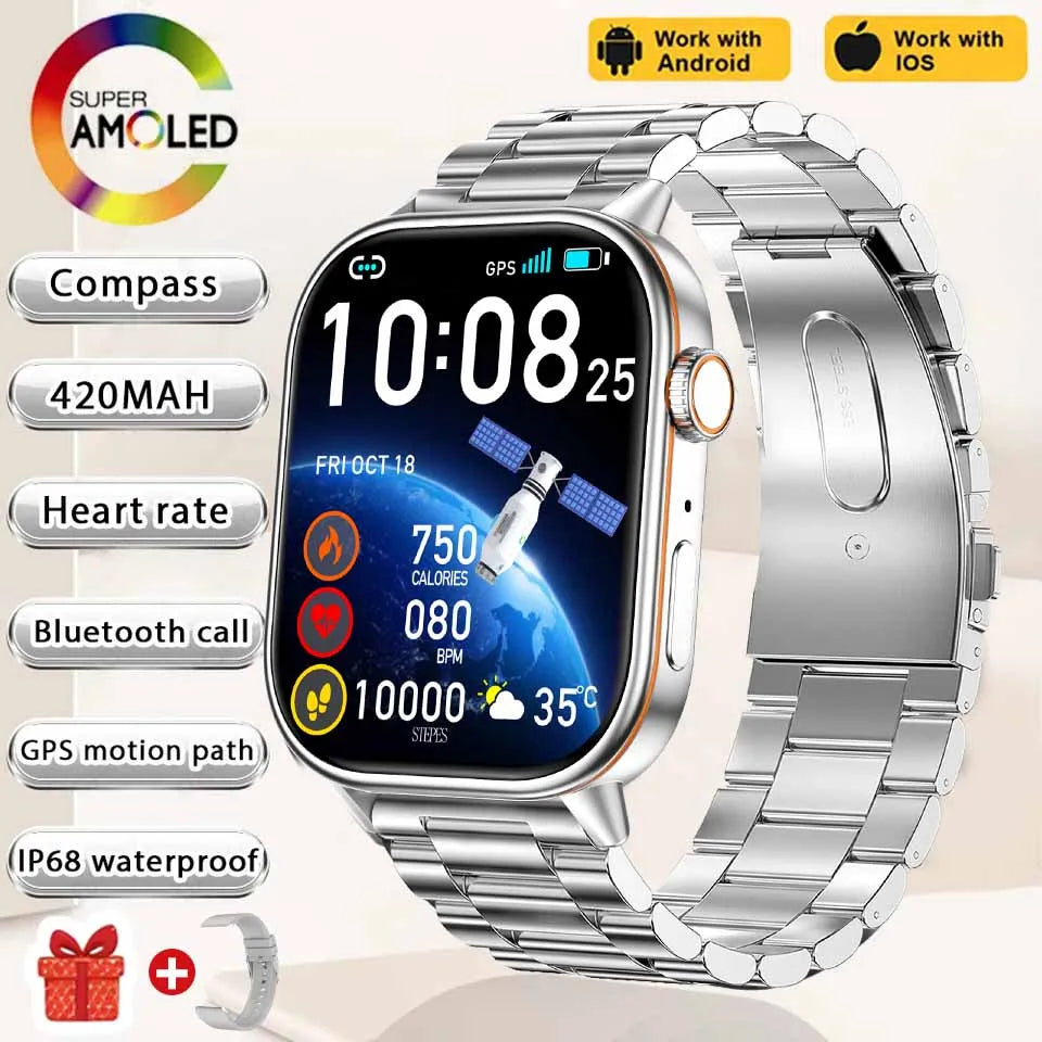 2026 New Women Fashion Sports Smart watch 2.01-inch Screen IP68K Swim GPS Positioning Bluetooth Call Health Heart Rate Bracelets