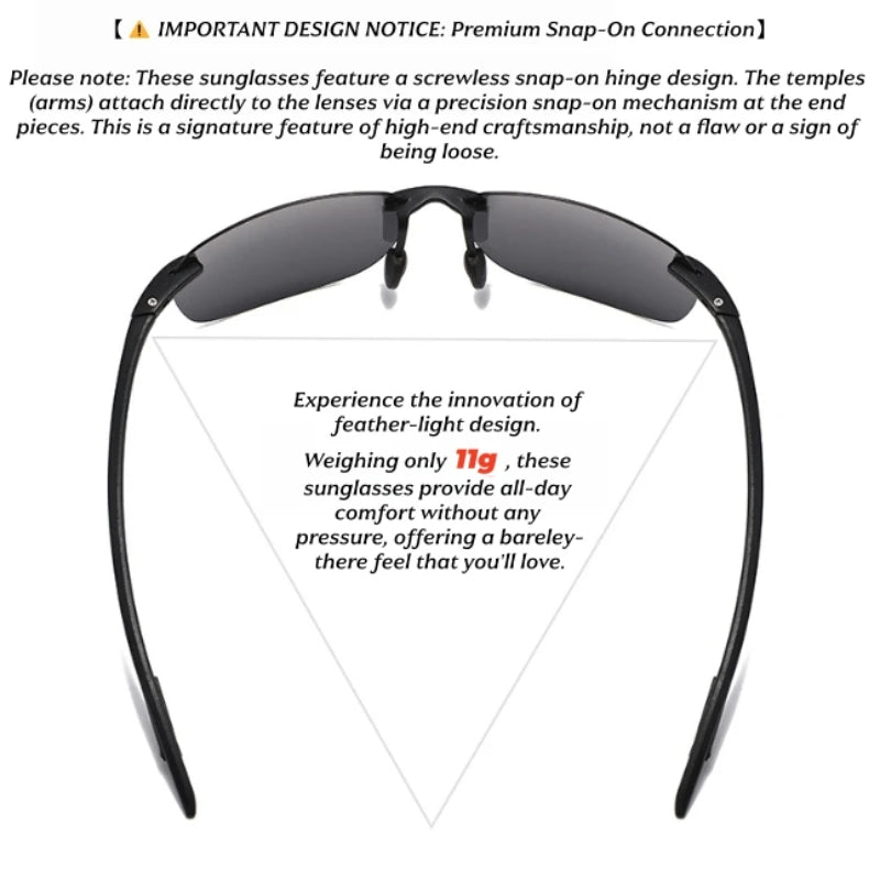 3PCS Ultra Light 11g TR90 Frameless Polarized Sunglasses - Flexible & Comfort Fit, Square Shape for Driving, Fishing, Outdoor