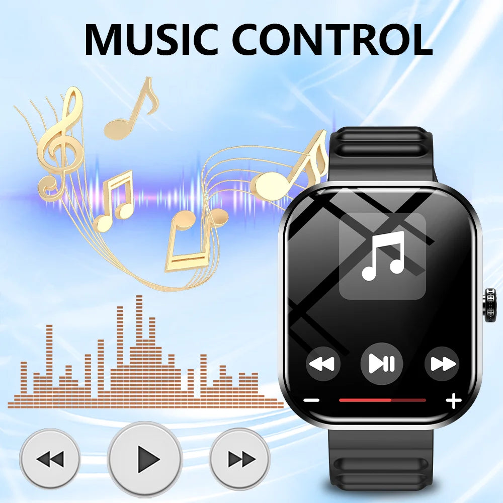 LAXASFIT 2026 Smart Watch Men's Full Touchscreen Bluetooth Call Sports Fitness Tracking Smart Wristwatch Women's Watch