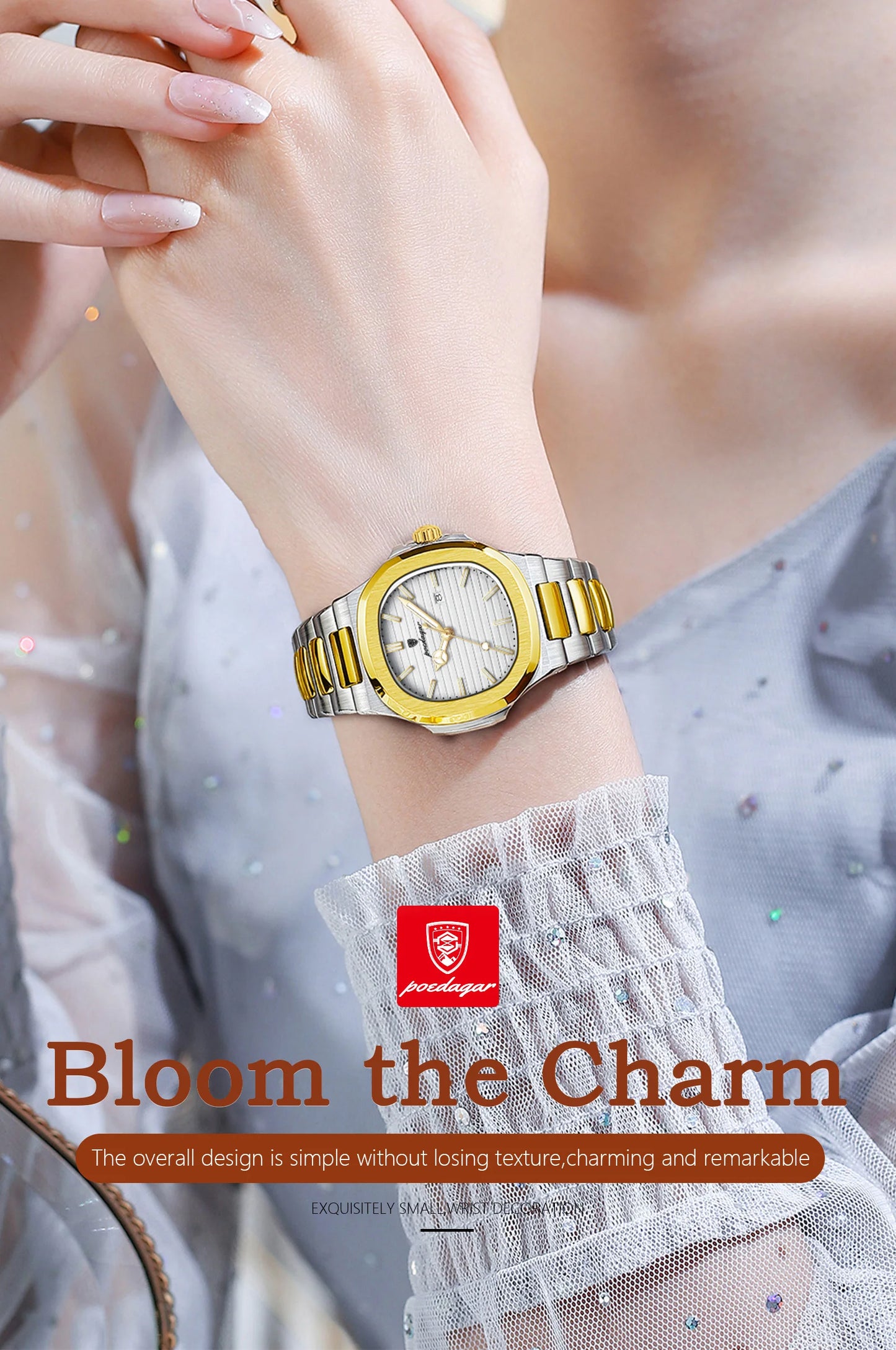 POEDAGAR Original Quartz Women Watch Stainless Steel Waterproof Luminous Ladies Watch Date Fashion Elegant Woman’s Watches Reloj